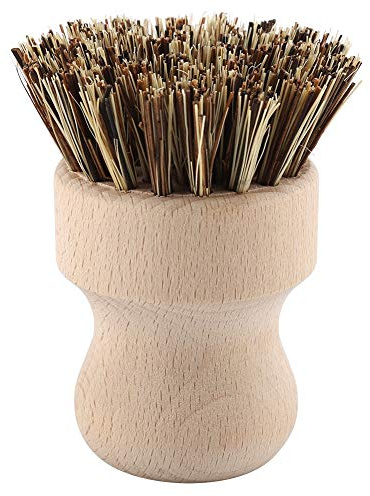Cepillo de limpieza de vegetales de seda de sisal Cepillo ecológico Eco para utensilios de cocina platos sartenes hechos de madera de haya 8x5x5cm