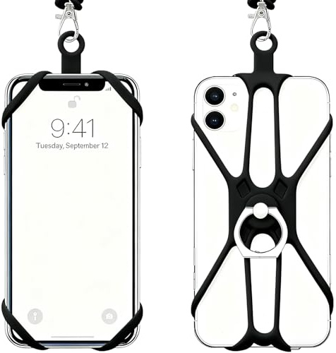 kclkda 2 Pack Crossbody Phone Lanyard with Adjustable Neck Strap & 360° Phone Ring Grip – Universal Smartphone Strap Compatible with iPhone, Samsung & Most Smartphones