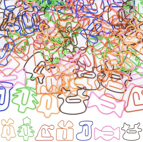 luckaide Büroklammern, 70 Stück Büroklammern Weihnachten Motiv Bunt Büroklammer Metall Kleine Klammern Weihnachts Deko Lesezeichen Paper Clips Briefklammern Papierklammern Aktenklammer für Postkarten