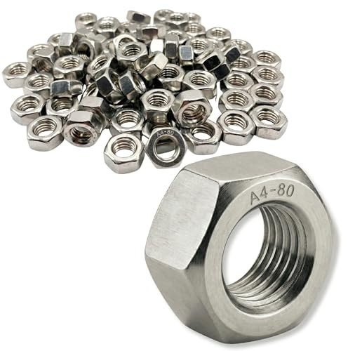 PRORAJE M6 rostfritt stål A4 hexagonal HU mutter Ø 6 mm, set med 10 st