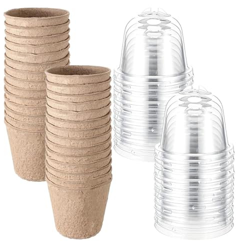 Macetas para inicio de siembra - 30 piezas macetas de turba transpirables, bandeja de inicio de semillas pequeñas para plántulas pequeñas | Para flores vegetales plantación cultivo en maceta interior