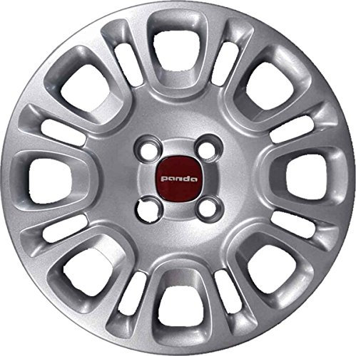 1 COPRICERCHIO COPPA RUOTA 14 PANDA 2012 IN POI LOGO ROSSO NON ORIGINALE SINGOLO 9190