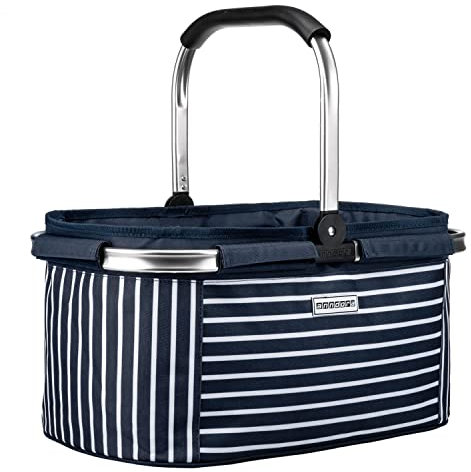 anndora Einkaufskorb NAVY 22 Liter - blau weiß gestreift