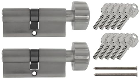2x Knaufzylinder KD 60 mm 30/30 gleichschließend inkl. 10 Schlüssel