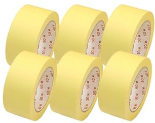 DEFACTO Packabdeckband Klebeband Kreppband Malerkrepp Malerband 50mmx50m 6er Rolle