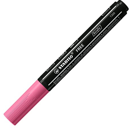 STABILO Marker acrilico FREE Acrylic - T300 Punta rotonda 2-3mm - 1 Marker - Rosa