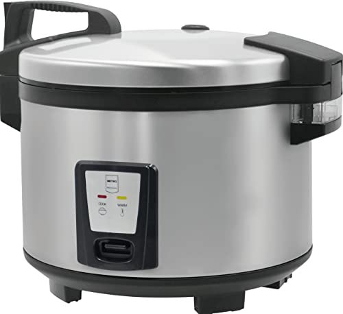 METRO Professional Cuociriso GRC1008, acciaio inox/plastica, 1250 W, 8 L, con manici resistenti al calore, argento