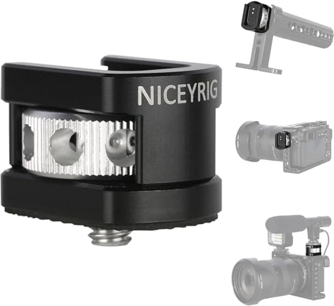 NICEYRIG Kaltschuh-Klemmadapter mit 1/4-Zoll-20-Schraube für Mikrofon/Monitor/LED-Leuchten | Halterung für Mikrofon/Monitor/LED-Leuchten