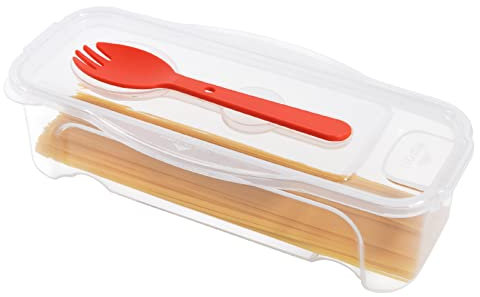 EOIMS Olla de pasta pequeña para microondas con colador, olla de fideos espaguetis con cuchara y tapa, bote de pasta apto para microondas para dormitorio, cocina, oficina, sin BPA