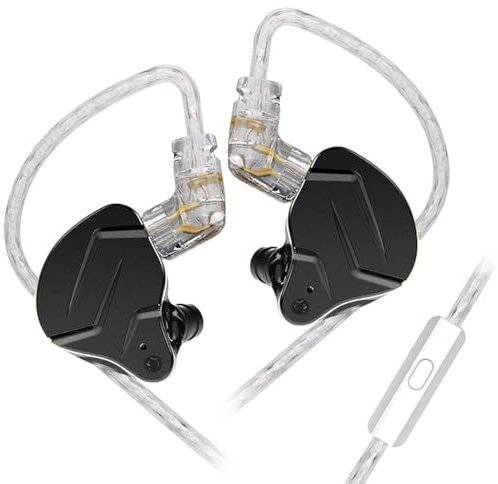 keephifi KZ ZSN Pro X in Ear Auricolari con microfono, 1BA+1DD HiFi in Ear Cuffie con cancellazione del rumore, Auricolari stereo cablati con bassi economici per Audiphiles, musicisti, cantanti
