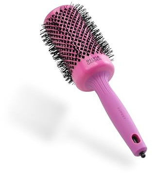 Olivia Garden Expert Blowout Shine – Rosa - 55 - Rund keramisk antistatisk borste för glänsande och frissfritt föning