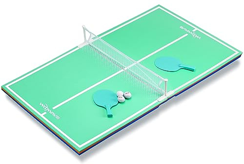 WOOWAVE Floating Ping Pong Table for Pool Party, Floating Table Tennis Game for Summer Outdoor Fun Including Floating Table, Paddles, Balls, Net