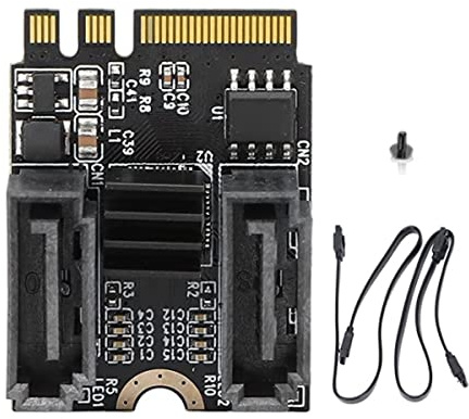 Wlauqueta Chiave per scheda da M2 a SATA3.0 Una + E Scheda Adattatore per Disco Rigido WiFi M.2 a Installazione Driver Chip JMB582
