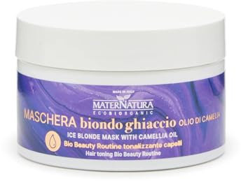 Maternatura, Haartönende Eisblond-Maske mit Kamelienöl, Bio Haarpflege-Routine, Made in Italy - 200 ml