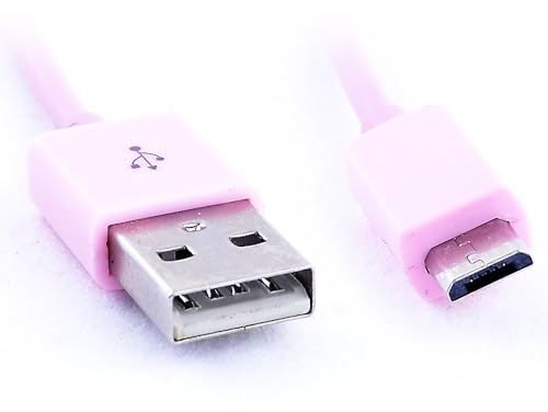 Câble micro USB à USB pour la charge et le transfert de données, 10cm, rose