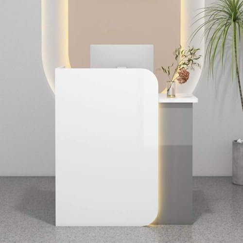 Rezeptionstheke,Klein Rezeption,Tresen Bartheke Bar Hausbar Theke,Empfangstresen mit 1 Schubladen,Empfangstheke,Nagelstudio Tisch,Büromöbel MDF Counter Verkaufstheke,Thekentisch für Firmenhallen Hotel