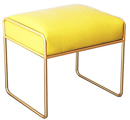 FGDIUCVN Samt Gepolsterte Sitzbank,Schöne Ende Der Bettbank Schminkhocker,Moderne Fußstütze Hocker Schuhbank Für Eingangsbereich Wohnzimmer Schlafzimmer-Gelb klein 50x40x42cm(20x16x17inch)