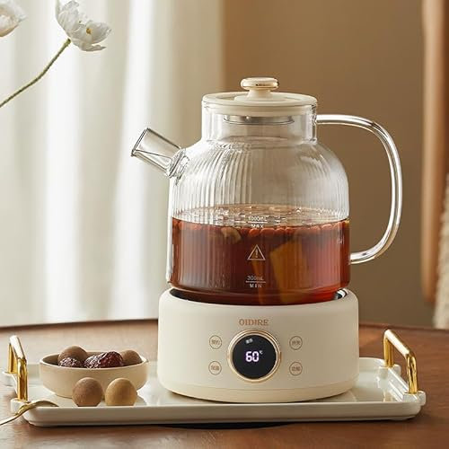 Bollitore elettrico per tè, controllo della temperatura 40-90°C e bollitore in vetro con 8 preimpostazioni con infusore rimovibile, macchina per il tè con mantenimento in caldo 8 ore, protezione