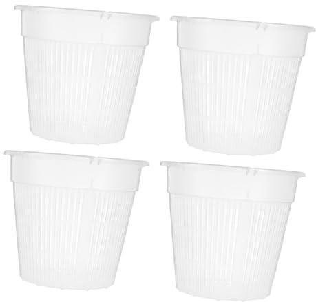 Happyyami 4pcs Hydroponic Planting Cups Small Mesh Net Pots for Balcony Vegetables Grow Hydroponics Garden Space-saving Containers