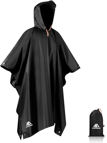 flintronic Poncho Impermeabile, Multi-Funzionale Riutilizzabile Poncho Pioggia con Cappuccio per Trekking Antipioggia Coperta da Picnic Tenda per Uomo e Donna