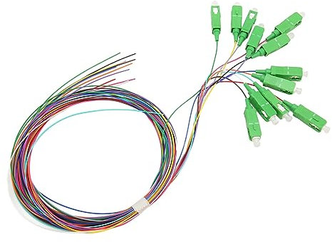 Cable de Fibra óptica, Cables de Fibra óptica de Red Cable de Fibra de 1,5 Metros de Fibra óptica Pigtail 12 Hilos SC 12 Color Modo único Fibra Optic Pigtail para Soldadura