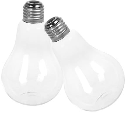 OUNONA Jarrones De Cristal Forma De Bombilla Transparente, Macetas Hidropónicas Colgantes, Vaso De Vidrio Vintage, para Plantas Decorativas y Flores, 2 Piezas para Decoración Interior