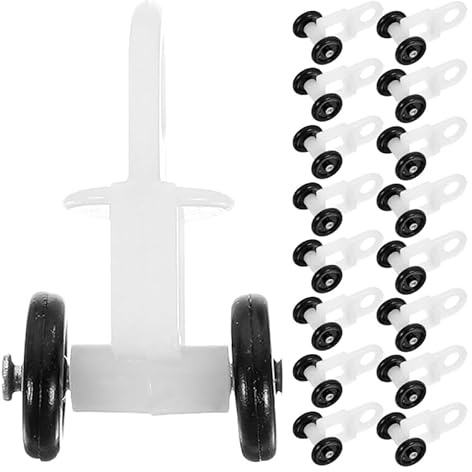 ABOOFAN Lot de 50 Patins De Rail De Rideau 10 Mm avec Technologie Nano-Billes Mini roulettes Silencieuses en Plastique pour Fenêtres Placards Chambres Et Bureaux