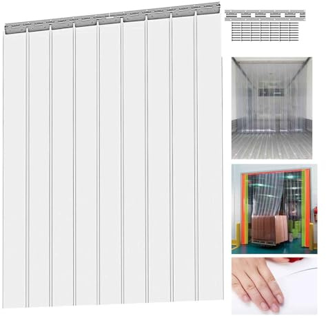 Tenda a strisce in PVC impermeabile per padiglione giardino e frigorifero, dimensioni personalizzabili, 75 x 190 cm, soluzione per porte in plastica per interni ed esterni