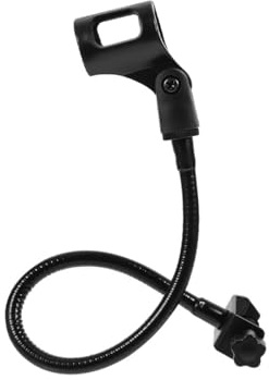 Zerodeko Schwanenhals Mikrofonständer Schwarz Flexibel und Faltbar aus Eisen mit Lackierung Allgemein Einsetzbarer Mikrofonarm für Studio und Bühne