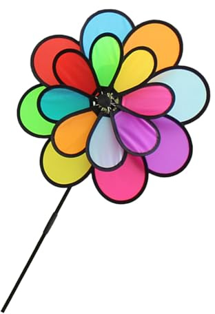 PANGBOER Mulini a vento Giardino Accento Resistente alle intemperie Decorazione Esterna Semplice Assemblaggio Attivato dal Movimento Combinazioni di Colori Multipli Esterno Ruota Mulini a Vento