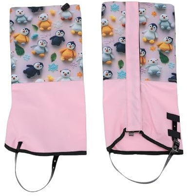 Sorandy Kids Snow Gaiters, 300D Oxford Fabric Leg Covers, Adjustable Anti Slip Strip Gaiters, Ideal for Outdoor Boots (Antarctic Flightless Bird Style)