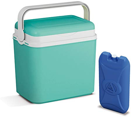 ADRIATIC 10 Litre Cooler Box Camping Beach Picnic Travel Insulated Coolbox + 1 Ice Pack (Cooler Box + 1 Ice Pack, Turqouise)