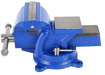 Heavy Duty Bench Vice 100mm Cast Iron Swivel Base Vice with 360° Rotation, Table Mounted Clamp for Workshop, Garage & Professional (4.5 kg)