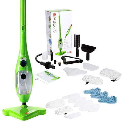 H2O X5 Premium Edition - Steam Mop - 5 in 1 Steam Cleaner (Green)