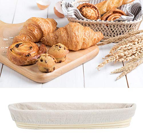 Cestino per il pane in rattan, cesto ovale per lievitazione di lievito naturale Attrezzatura per la preparazione del pane per la panetteria Casa per panettieri esperti e principianti