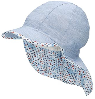 Sterntaler Jungen Schirmmütze mit Nackenschutz Flashin Sonnenhut, hellblau, 49