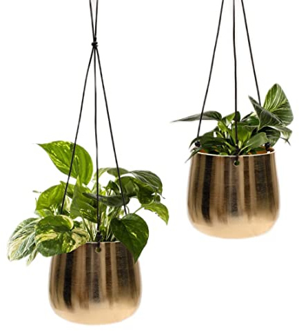 Olly & Rose Gold Hanging Plant Pots Set 2 (Large)