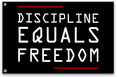 Discipline Equals Freedom Flag 3x5 Ft Motivational Flags for Home Gym Wall Fitness Inspirational Flags for Room College Flag Office Banner Decor