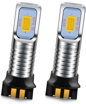 Ruiandsion PW24W superljus gul dagtid cirkulation LED-glödlampa 12181NA 12174 12182 LED-glödlampa 3570 2SMD LED-glödlampa ersättning för blinkers (2-pack)