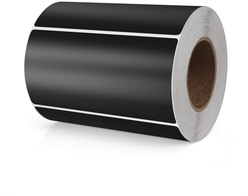 Meitaat Svart rektangulär dekal 100 x 50 mm färgkodning självhäftande klistermärken flyttbar rulle avtagbar 500 stycken