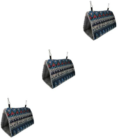 BESPORTBLE 3stücke Dreieckiger Dicker Und Warmer Vogel-Nest-hängematte Für Papageien Minimalistisches Bett Für Nymphensittiche Mittlere Zum Spielen Und Ausruhen