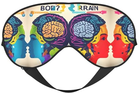 Schlafmaske für die linke und rechte Gehirnhälfte, Schlafmaske, Nacht-Augenbinde, weicher Augenschutz für Damen und Herren, für Reisen, Nickerchen, Meditation