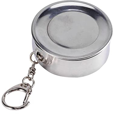 Tnfeeon Zusammenklappbare Becher für Unterwegs, Schnapsgläser mit Deckel, Schnapsbecher mit Schlüsselanhänger, Zusammenklappbarer Becher aus Edelstahl, Schnapsgläser, Campingbecher, (S)