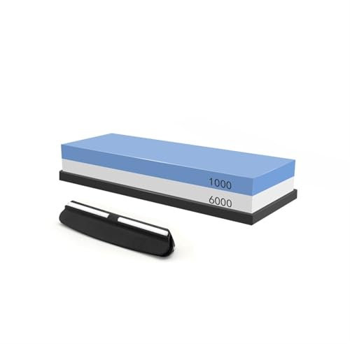 CYMMIYT Pierre à Aiguiser Pierres à aiguiser Professionnelles 3 en 1, affûteur de Couteaux, Pierre à aiguiser Double Face, Pierre à aiguiser, Guide d'angle de Base en Bambou(1000 6000 Set)