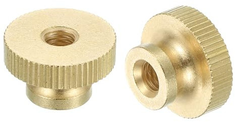 QUARKZMAN Dadi a Farfalla Zigrinate, 20pz M6 x D20mm x H12mm Dado a Farfalla in Ottone con Collare Testa Alta Foro Passante Dadi di Regolazione per Parti Stampante 3D