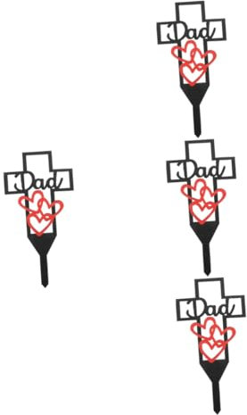 Milisten 4 Pièces Tombe Croix Pile Pieu Plaque Commémorative Papa Décoration Murale Arbre Généalogique Décorations De Noël Cimetière pour Tombe Support De Couronne pour La Tombe Le Fer