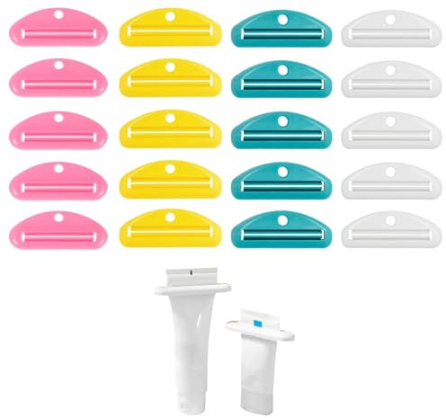 20 Stück Tubenquetscher für Alle Tube, Praktischer Tubenausdrücker mit Tubenschlüssel, Effizienter Tubenpresse für Zahnpasta, Handcreme und Reinigungsmilch