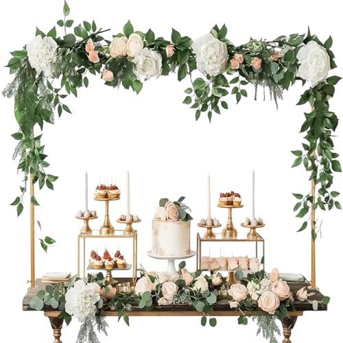 Verstellbar Tischbogen mit Klemmen, Metall Tischstange Dekostange, Ausziehbar Länge & Hoch Tisch Rod Stand, Tischgestell Ballon Bogen Stand für Hochzeit, Geburtstag, Weihnachten, Party Dekoration