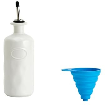 Bouteille d'assaisonnement en céramique pour sauce soja - Pot de stockage d'huile domestique japonaise - Blanc
