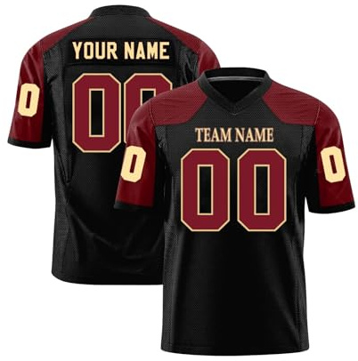 Generisch Personalisiert American Football Trikot, Custom Football Jersey Personalized Stitched/Printed Team Name & Number Sporthemden Men Women Youth